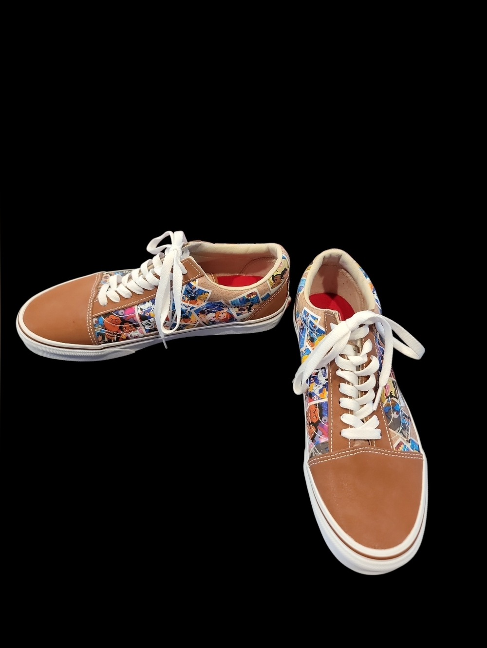 Vans‎ x Disney Old Skool Scrapbook Sneakers Disney 100 Brown Suede Canvas